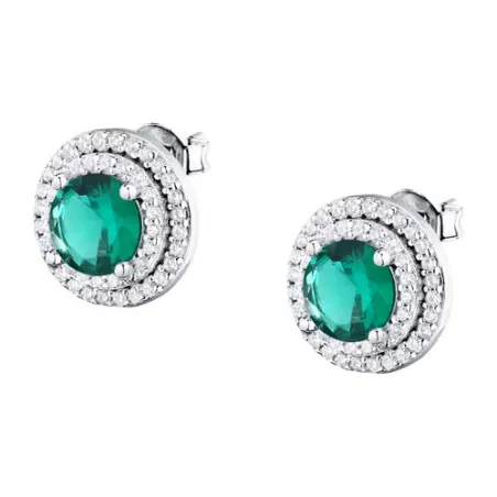 Orecchini Tesori zircone centrale verde Donna Morellato