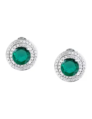 Orecchini Tesori zircone centrale verde Donna Morellato