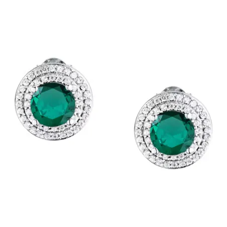 Orecchini Tesori zircone centrale verde Donna Morellato