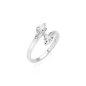 Anello contrarié con due cuori bianchi Donna Amen Anello contrarié con due cuori bianchi Donna Amen