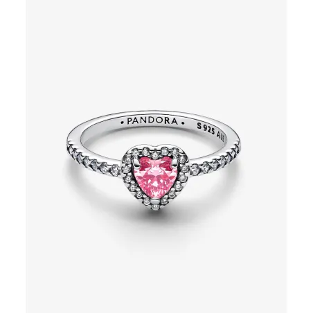 Anello Cuore in rilievo rosa Donna Pandora