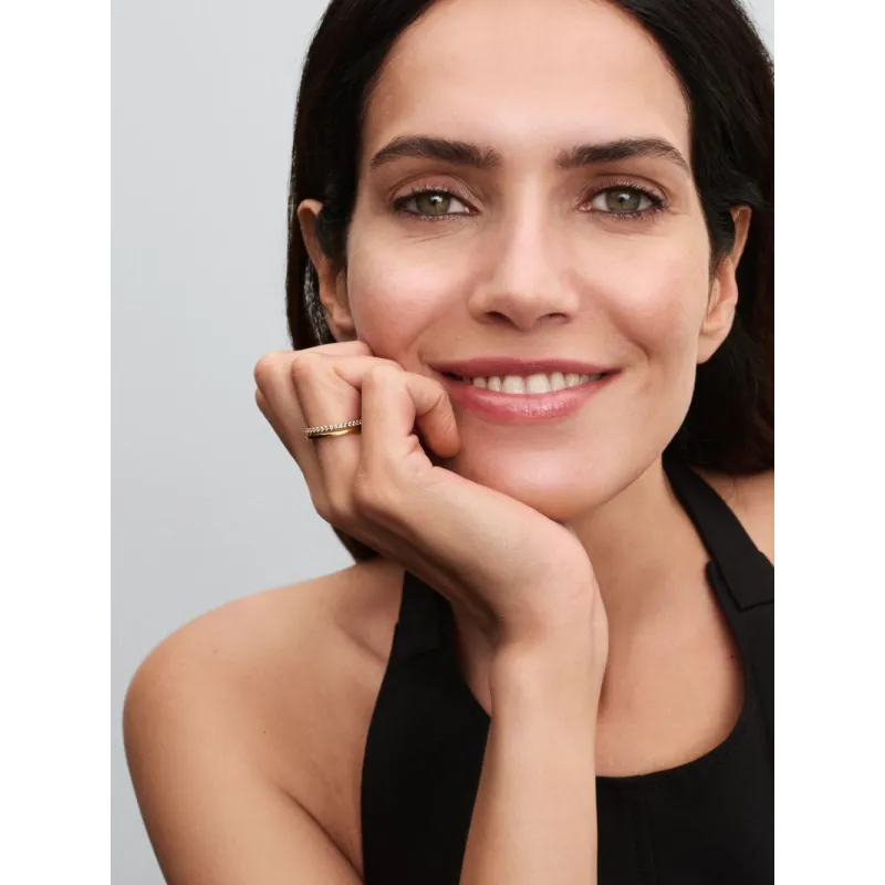 Anello dorato Doppia Fascia Donna Pandora