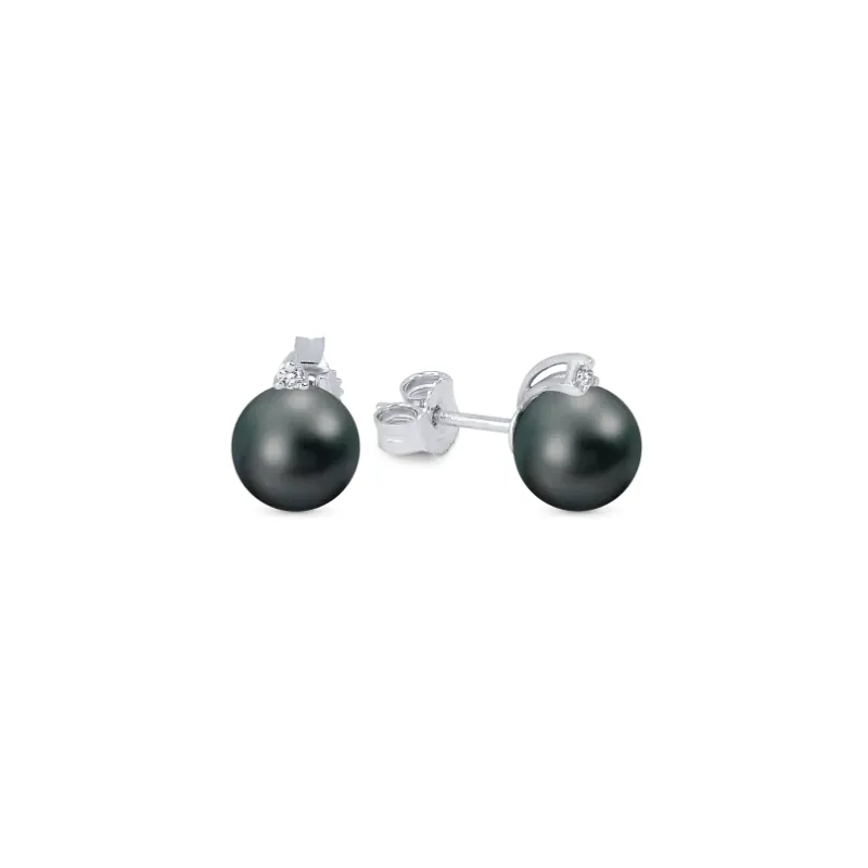 Orecchini oro bianco perle nere 8-8.5mm Donna Demetra Orecchini oro bianco perle nere 8-8.5mm Donna Demetra
