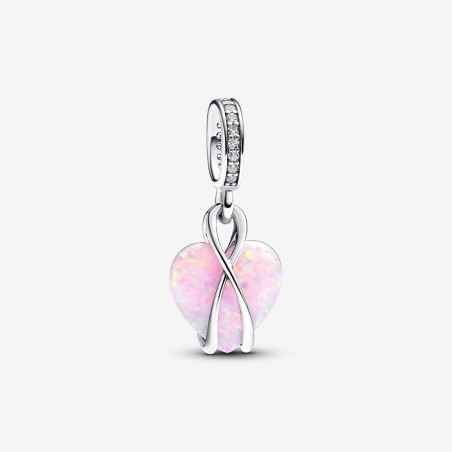 CHARM PENDENTE CUORE DI MAMMA ROSA OPALESCENTE PANDORA 793202C01 Pandora