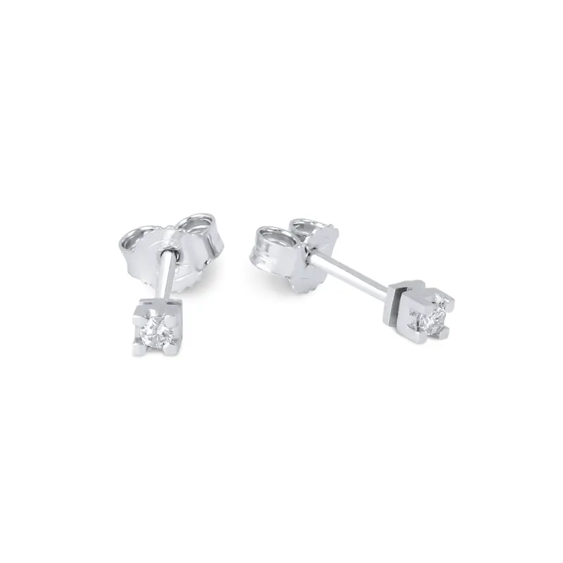Orecchini oro bianco Diamanti 0.08 Punti Luce Demetra Orecchini oro bianco Diamanti 0.08 Punti Luce Demetra