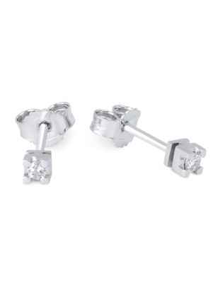 Orecchini punti luce oro bianco Diamanti 0.10 Ct Demetra