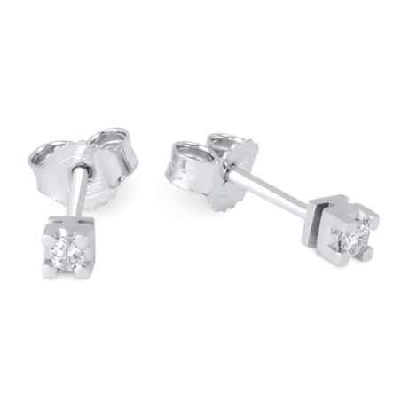 Orecchini punti luce oro bianco Diamanti 0.10 Ct Demetra