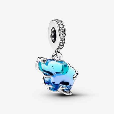 CHARM PENDENTE ELEFANTE VETRO MURANO BLU DONNA PANDORA  793339C01 Pandora