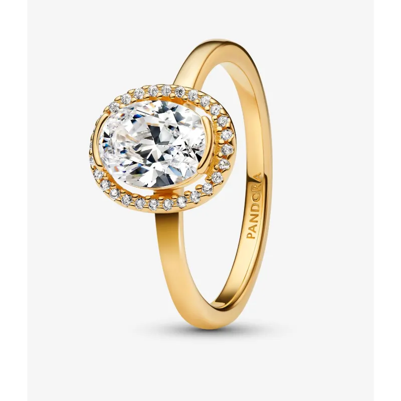 Anello dorato Punto Luce ovale Donna Pandora