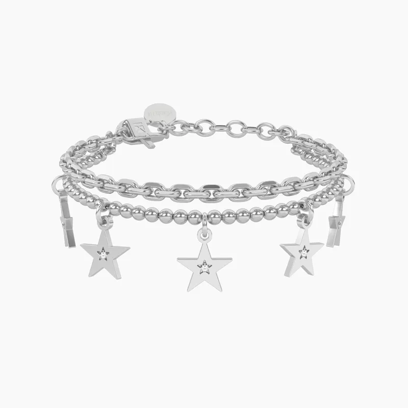 Bracciale catena forzatina sfere Stelle Sogni DONNA Kidult