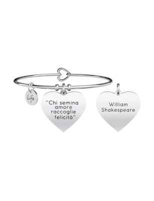 BRACCIALE CIONDOLO CUORE CHI SEMINA AMORE DONNA KIDULT