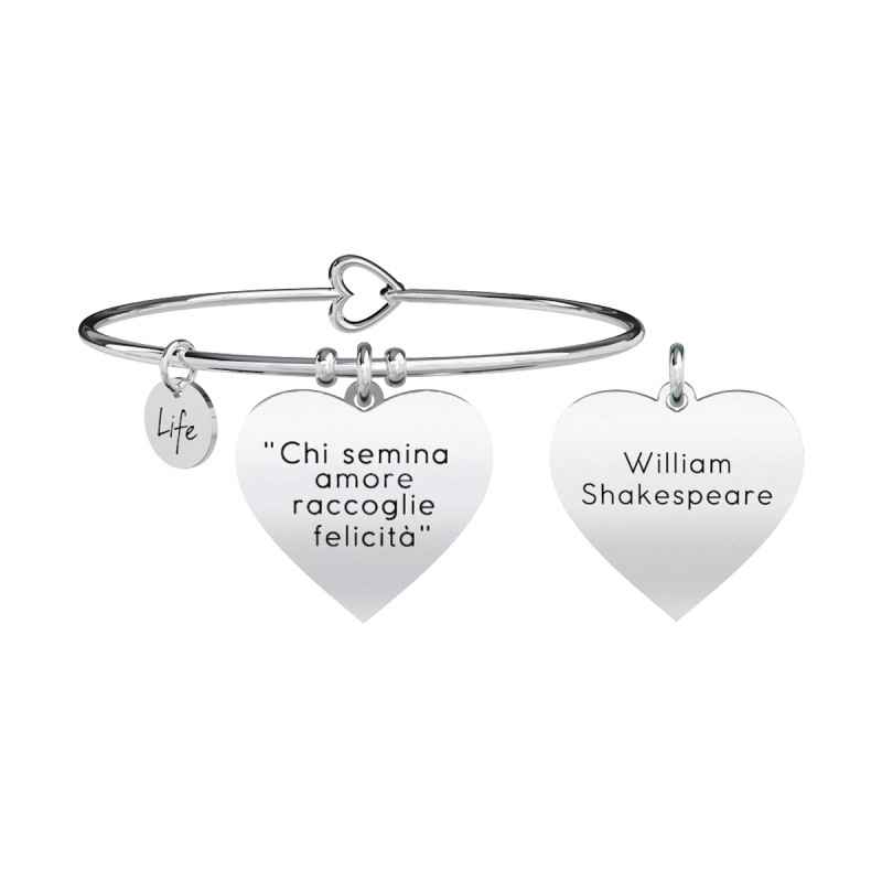 BRACCIALE CIONDOLO CUORE CHI SEMINA AMORE DONNA KIDULT