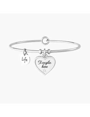 BRACCIALE RIGIDO CON CUORE TI VOGLIO BENE DONNA KIDULT 
