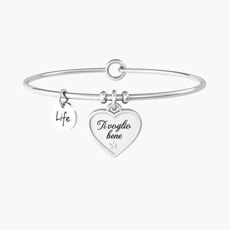 BRACCIALE RIGIDO CON CUORE TI VOGLIO BENE DONNA KIDULT 