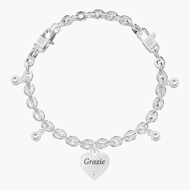 BRACCIALE CON CIONDOLO CUORE GRAZIE DONNA KIDULT 
