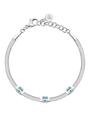 Bracciale Gioia maglia snake cristalli azzurri Donna Morellato