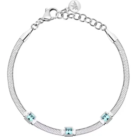 Bracciale Gioia maglia snake cristalli azzurri Donna Morellato