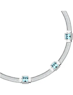 Bracciale Gioia maglia snake cristalli azzurri Donna Morellato
