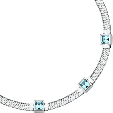 Bracciale Gioia maglia snake cristalli azzurri Donna Morellato