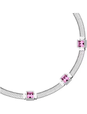 Bracciale Gioia maglia snake cristalli rosa Donna Morellato