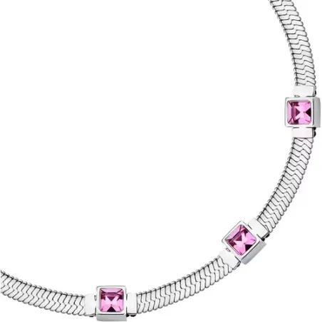Bracciale Gioia maglia snake cristalli rosa Donna Morellato