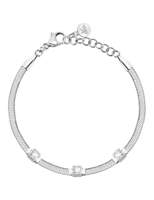 Bracciale Gioia maglia snake cristalli bianchi Donna Morellato