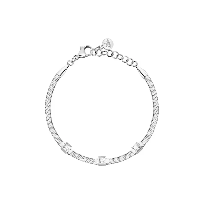 Bracciale Gioia maglia snake cristalli bianchi Donna Morellato