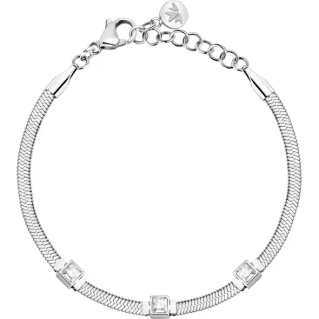 Bracciale Gioia maglia snake cristalli bianchi Donna Morellato