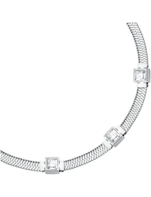 Bracciale Gioia maglia snake cristalli bianchi Donna Morellato