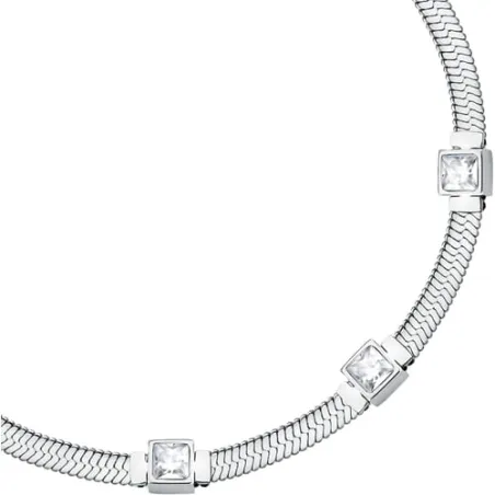 Bracciale Gioia maglia snake cristalli bianchi Donna Morellato