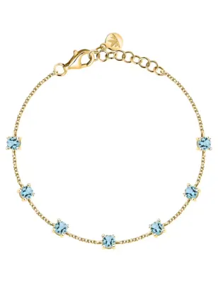 Bracciale dorato Tesori con zirconi azzurri Donna Morellato
