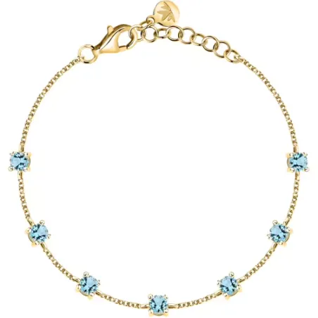 Bracciale dorato Tesori con zirconi azzurri Donna Morellato