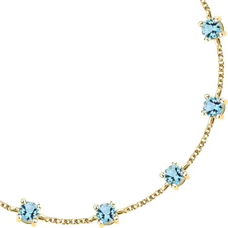 Bracciale dorato Tesori con zirconi azzurri Donna Morellato