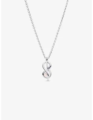 Collana Legame Infinito con Perla Rosa artificiale Donna Pandora