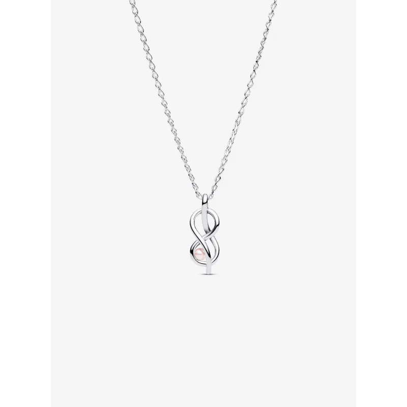Collana Legame Infinito con Perla Rosa artificiale Donna Pandora