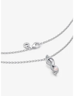 Collana Legame Infinito con Perla Rosa artificiale Donna Pandora