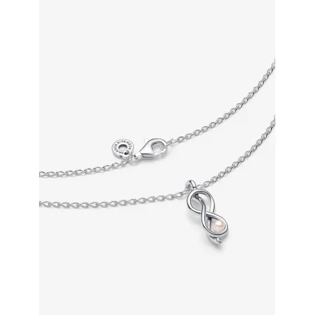 Collana Legame Infinito con Perla Rosa artificiale Donna Pandora