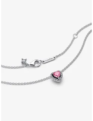 Collana Cuore in rilievo rosa Donna Pandora