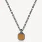 Collana catena grumetta Pvd Rutenio Occhio tigre Ink UOMO Brosway