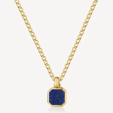Collana Catena Grumetta Pvd Oro 14K Lapislazzuli Ink UOMO Brosway