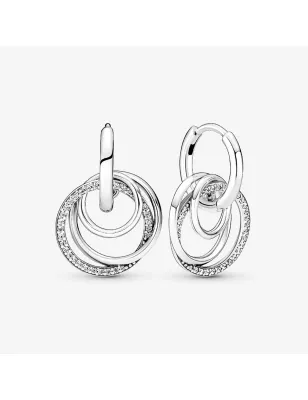 Orecchini Doppi Cerchi Intreccio Infinito DONNA Pandora