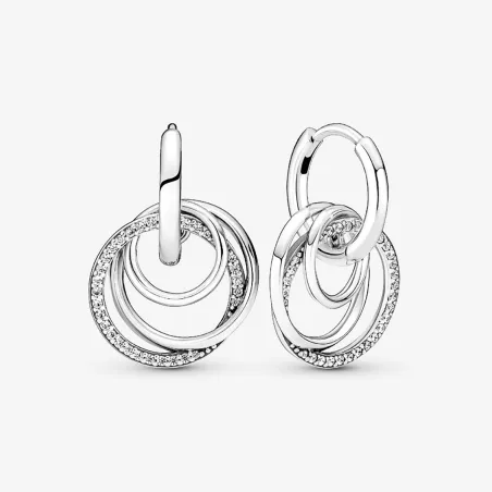 Orecchini Doppi Cerchi Intreccio Infinito DONNA Pandora