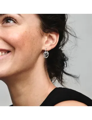 Orecchini Doppi Cerchi Intreccio Infinito DONNA Pandora