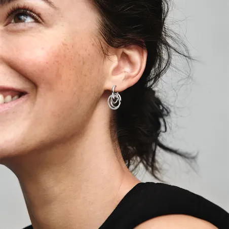Orecchini Doppi Cerchi Intreccio Infinito DONNA Pandora