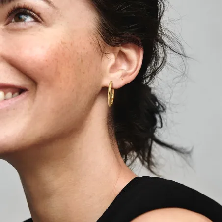 Orecchini Cerchi Componibili Placcatura Oro 14k Donna Pandora