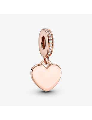 CHARM PENDENTE CUORE PLACCATO ORO ROSA DONNA PANDORA 