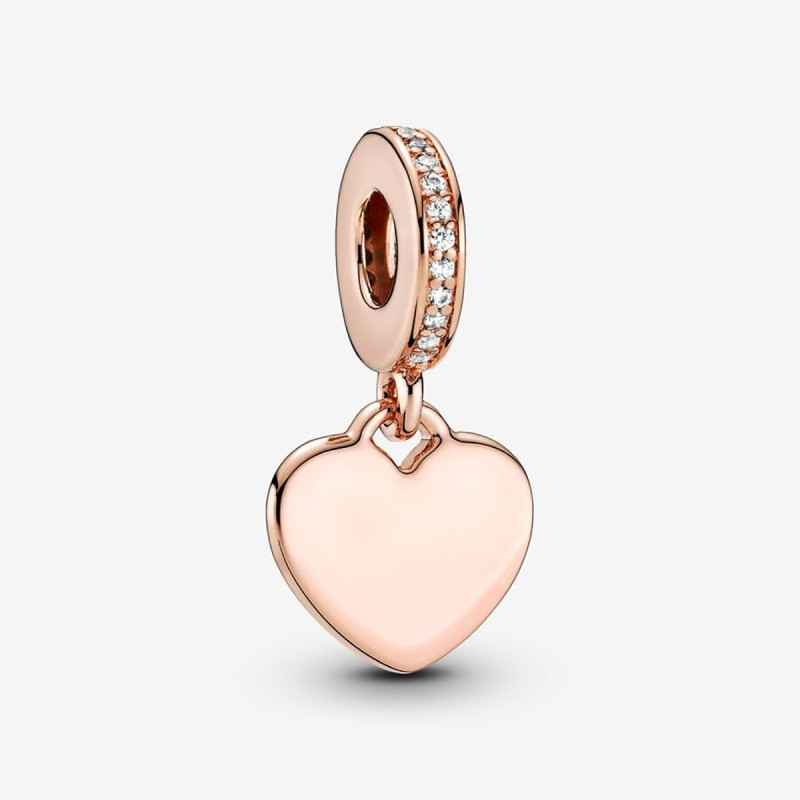 CHARM PENDENTE CUORE PLACCATO ORO ROSA DONNA PANDORA CHARM PENDENTE CUORE PLACCATO ORO ROSA DONNA PANDORA