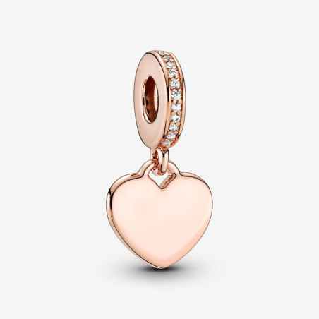 CHARM PENDENTE CUORE PLACCATO ORO ROSA DONNA PANDORA 