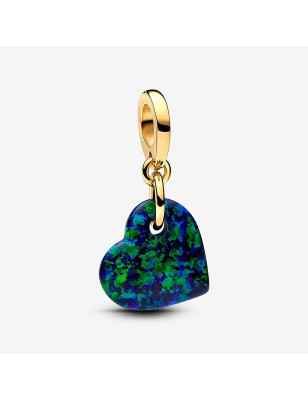 CHARM PENDENTE CUORE OPALE VERDE E BLU PANDORA 763348C01 Pandora