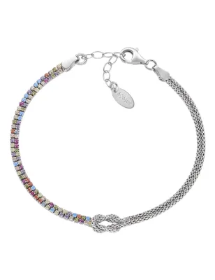 Bracciale Nodo d'Amore zirconi multicolor Donna Amen